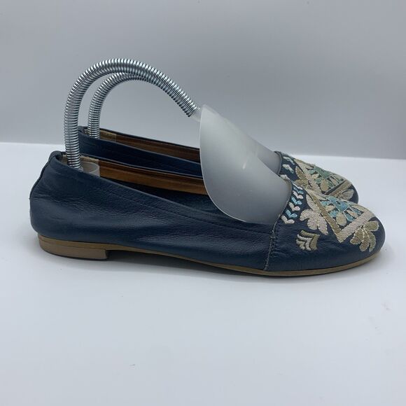 Sundance Women’s EU 38 US 7.5 Apollonia Italian Leather Embroidered Flats - Picture 3 of 8